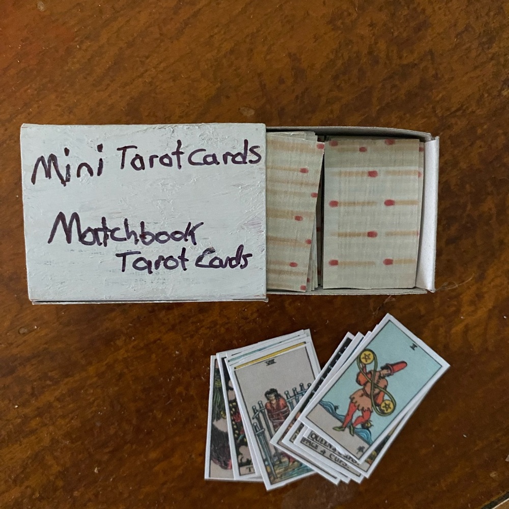 Matchbook mini travel tarot deck HANDMADE